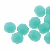 Czech Glass Round Firepolished Beads - Turquoise Green 3mm
