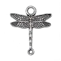 Metal Charm - Antique Silver Dragonfly Connector x 28mm