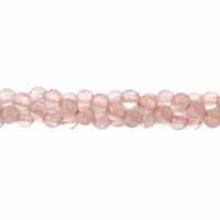 Semi-Precious Round Beads - Rose Quartz Natural x 4mm 8" Strand