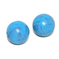 Blue Koi Large Round Vintage Lucite Bead