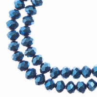 Crystal Lane Faceted Rondelle Beads - Opaque Blue Iris 6x8mm