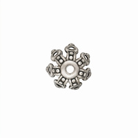 Bead Caps - Domed Fancy Antique Silver 9mm x 10