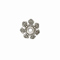 Bead Caps - Domed Fancy Antique Silver 9mm x 10