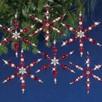 Beaded Ornament Kit - Ruby Snowflakes