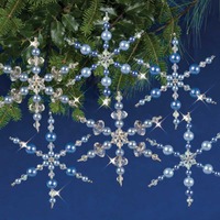 Beaded Ornament Kit - Blue Snowflakes