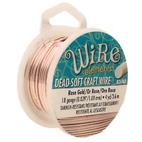 Craft Wire Beadsmith Pro Quality Non Tarnish - Rose Gold x 18ga