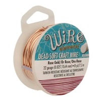 Craft Wire Beadsmith Pro Quality Tarnish Resistant - Rose Gold x 22ga