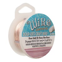 Craft Wire Beadsmith Pro Quality Non Tarnish - Rose Gold x 26ga