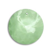 Crystal Sun Disc Pendant - Apple Green  x 30mm