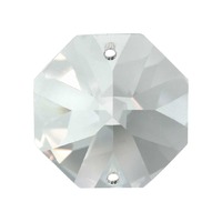 Asfour Crystal Octagon - Clear Double Hole x 14mm