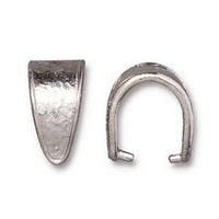 PInch Bail - Tierra Cast Hammertone Bright Rhodium Plated