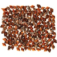 Czech Glass Mini Gemduo Beads - Crystal Sunset