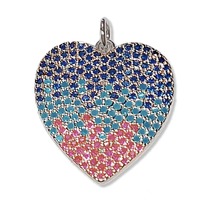 Cubic Zirconia Silver Plated Heart Pendant