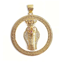 Cubic Zirconia Gold Plated White Enamel Snake Pendant