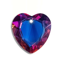 Heart Crystal Pendant - Electric Blue