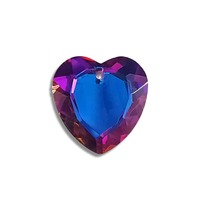 Heart Crystal Pendant - Electric Blue