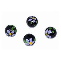 Pansy Flower Vintage Lucite Bead x 10mm