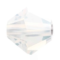 Preciosa Crystal Bicone Beads - White Opal x 4mm