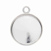 Bezel Pendant Setting With Ring - Sterling Silver Round 12mm