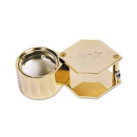 Large 10x Gold Hex Jewellers Magnifying Loupe
