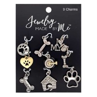 Dog Charms - Silver and Gold 9 piece pack