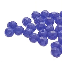 Czech Glass Round FirePolished Beads - Cobalt Blue x 3mm