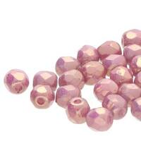 Czech Glass Round FirePolished Beads - Chalk Violet Luster x 3mm
