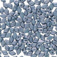 Czech Glass Mini Gemduo Beads - Chalk Blue Luster