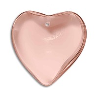 Large Glass Heart Pendant Bead - Tea Rose