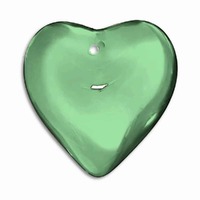 Large Glass Heart Pendant Bead - Honeydew Green