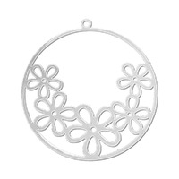 Flower Filigree Round Craft Charm