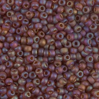 Miyuki Seed Beads Size 8/0 - Matt Dark Topaz AB x 22g