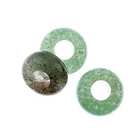 Semi-Precious Rondelle Large Hole Beads - Green Aventurine