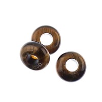 Semi-Precious Rondelle Large Hole Beads - Tiger Eye
