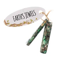 Semi-Precious Rectangle Pendant Slices - Synthetic Imperial Jasper Green