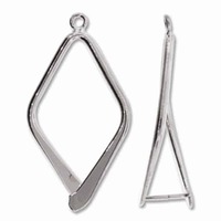 Pinchable Bail With Pegs - Diamond Silver Plated