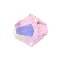 Preciosa Crystal Bicone Beads – Pink Sapphire AB 4mm (31pcs)