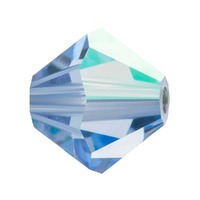 Preciosa Crystal Bicone Beads - Lt Sapphire AB 4mm