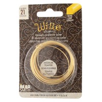 Beadsmith Craft Wire Tarnish Resistant Square - Gold 21ga