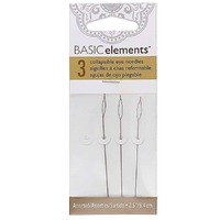 Collapsible Eye Beading Needle 2.5" - Assorted 3 Piece Pack
