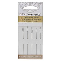 Collapsible Eye Beading Needle 2.5" - Assorted 5 Piece Pack