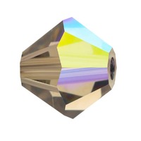 Preciosa Crystal Bicone Beads - Black Diamond AB 6mm
