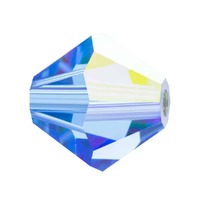 Preciosa Crystal Bicone Beads - Sapphire AB 6mm