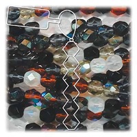 Czech Glass Round FirePolished Beads - Pebblestone x 6mm