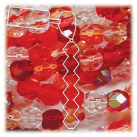 Czech Glass Round FirePolished Beads - Strawberry Field x 8mm