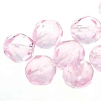 Czech Glass Round FirePolished Beads - Pink x 4mm