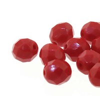 Czech Glass Round FirePolished Beads - Red x 3mm