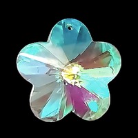 Crystal Flower Pendant - Crystal AB x 30mm