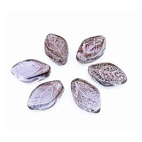Czech Glass Leaf Beads - Crystal Gold Lustre