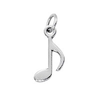 Sterling Silver Charm with Jump Ring - Musical Note
